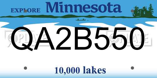 QA2B550 Minnesota License Plate