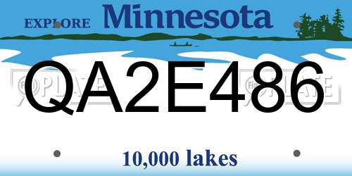 QA2E486 Minnesota License Plate