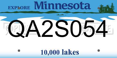 QA2S054 Minnesota License Plate