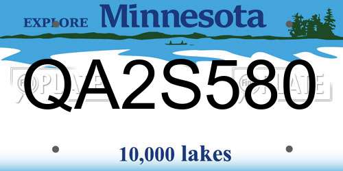 QA2S580 Minnesota License Plate