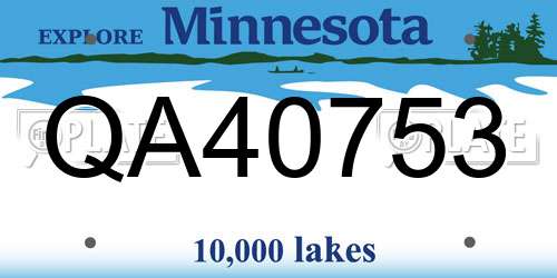 QA40753 Minnesota License Plate