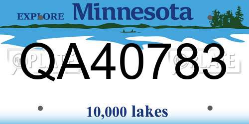 QA40783 Minnesota License Plate