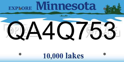 QA4Q753 Minnesota License Plate
