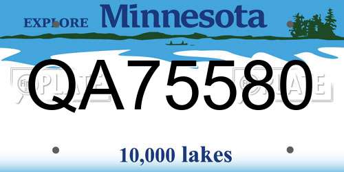 QA75580 Minnesota License Plate
