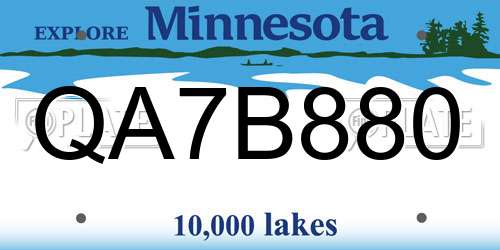 QA7B880 Minnesota License Plate
