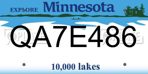 QA7E486 Minnesota License Plate