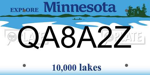 QA8A2Z Minnesota License Plate