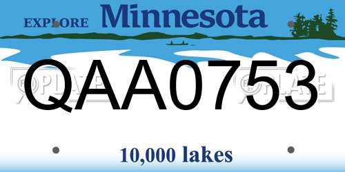 QAA0753 Minnesota License Plate