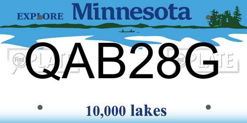 QAB28G Minnesota License Plate