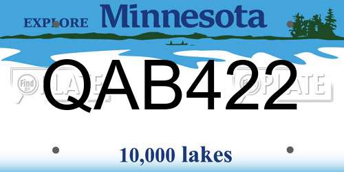 QAB422 Minnesota License Plate