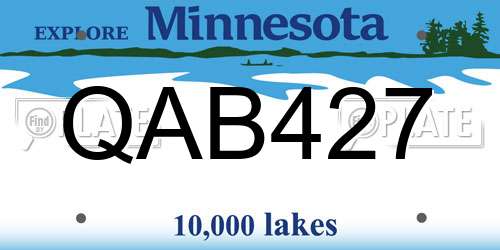 QAB427 Minnesota License Plate