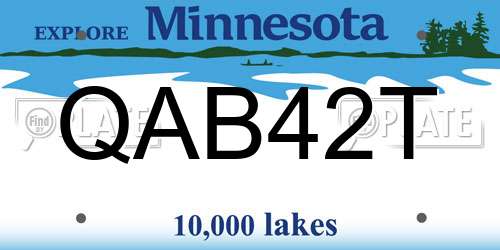 QAB42T Minnesota License Plate