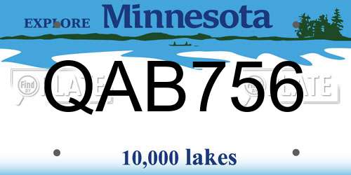 QAB756 Minnesota License Plate