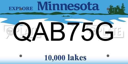 QAB75G Minnesota License Plate