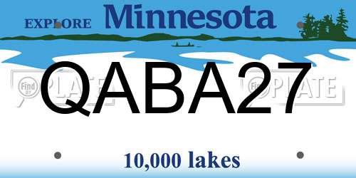 QABA27 Minnesota License Plate