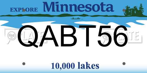 QABT56 Minnesota License Plate