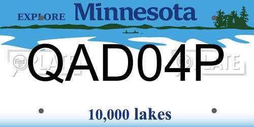 QAD04P Minnesota License Plate