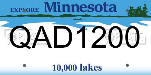 QAD1200 Minnesota License Plate
