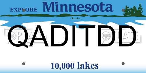 QADITDD Minnesota License Plate