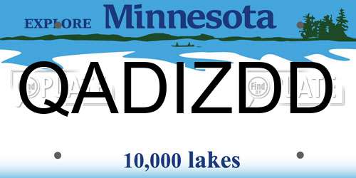 QADIZDD Minnesota License Plate