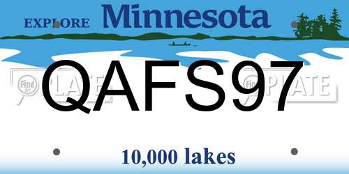 QAFS97 Minnesota License Plate