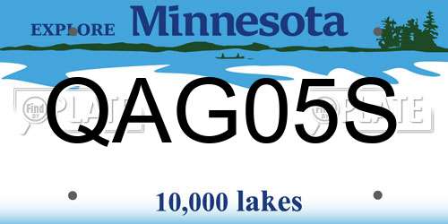 QAG05S Minnesota License Plate