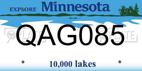 QAG085 Minnesota License Plate