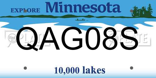 QAG08S Minnesota License Plate