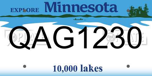 QAG1230 Minnesota License Plate