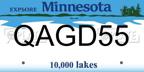 QAGD55 Minnesota License Plate