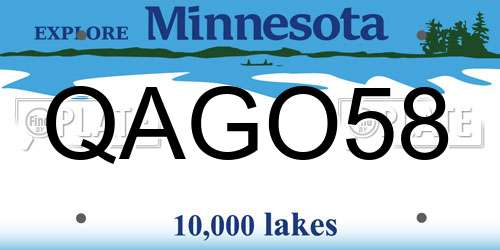 QAGO58 Minnesota License Plate