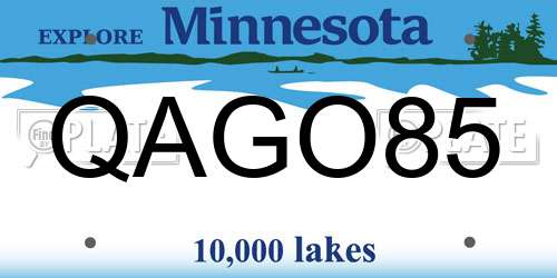 QAGO85 Minnesota License Plate