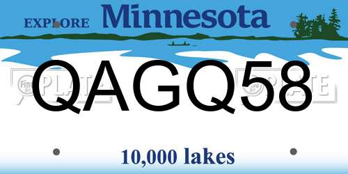 QAGQ58 Minnesota License Plate
