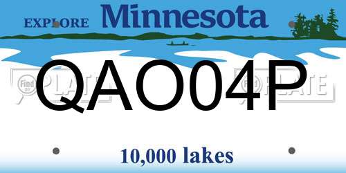 QAO04P Minnesota License Plate