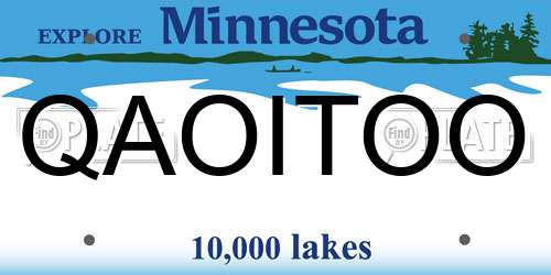 QAOITOO Minnesota License Plate