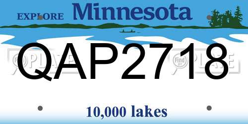 QAP2718 Minnesota License Plate
