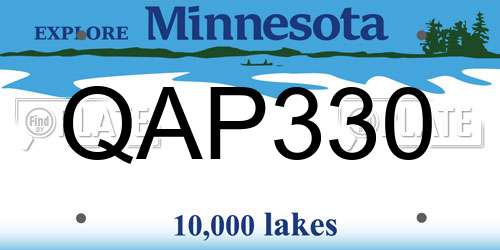 QAP330 Minnesota License Plate