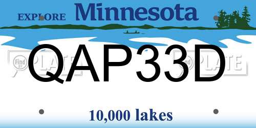 QAP33D Minnesota License Plate