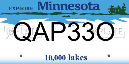 QAP33O Minnesota License Plate
