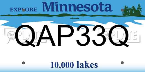QAP33Q Minnesota License Plate