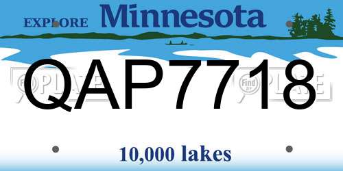 QAP7718 Minnesota License Plate