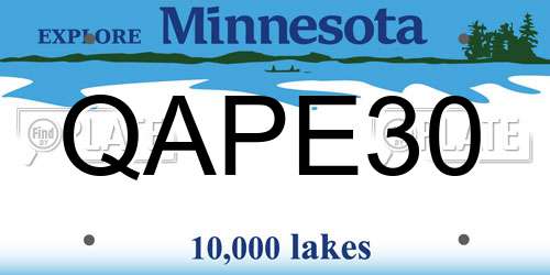 QAPE30 Minnesota License Plate