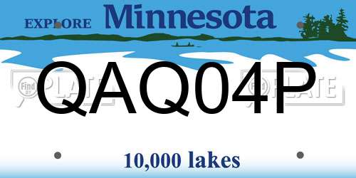 QAQ04P Minnesota License Plate
