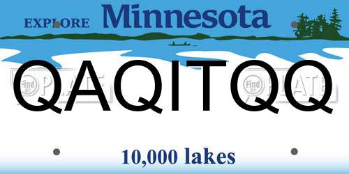 QAQITQQ Minnesota License Plate