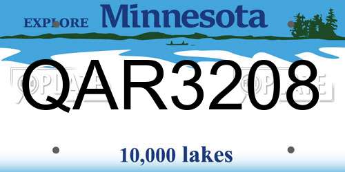 QAR3208 Minnesota License Plate
