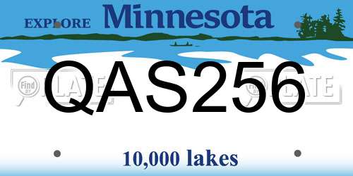 QAS256 Minnesota License Plate