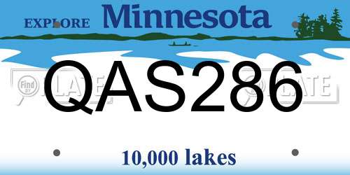 QAS286 Minnesota License Plate