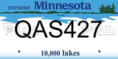 QAS427 Minnesota License Plate
