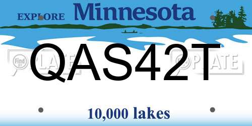 QAS42T Minnesota License Plate
