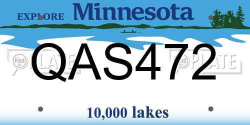 QAS472 Minnesota License Plate